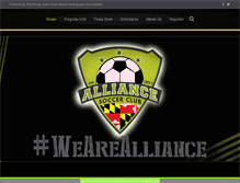 Tablet Screenshot of alliancesoccerclub.com